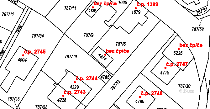 Dvůr Králové nad Labem 48589616 na parcele st. 4374 v KÚ Dvůr Králové nad Labem, Katastrální mapa