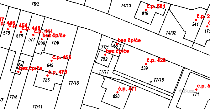 Lysá nad Labem 49318616 na parcele st. 752 v KÚ Litol, Katastrální mapa