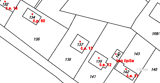 Beroun-Zdejcina 13, Beroun na parcele st. 137 v KÚ Zdejcina, Katastrální mapa