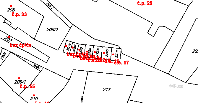 Padochov 18, Oslavany na parcele st. 222/6 v KÚ Padochov, Katastrální mapa
