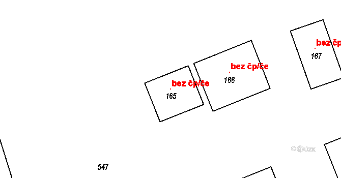 Lažany 106726617 na parcele st. 165 v KÚ Lažany u Sychrova, Katastrální mapa