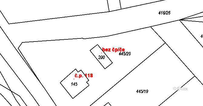 Krašovice 115219617 na parcele st. 200 v KÚ Krašovice u Plzně, Katastrální mapa