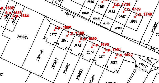 Hořice 1689 na parcele st. 2875 v KÚ Hořice v Podkrkonoší, Katastrální mapa