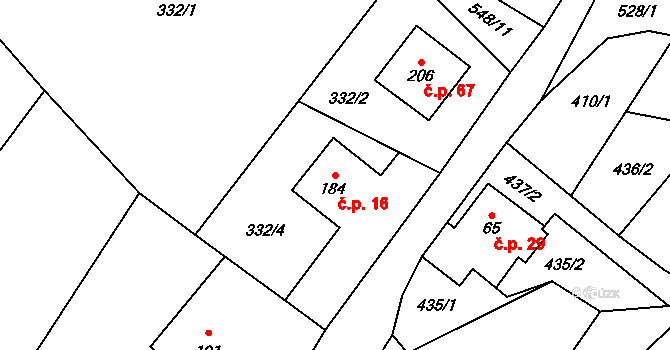 Strážkovice 16, Malé Svatoňovice na parcele st. 184 v KÚ Strážkovice v Podkrkonoší, Katastrální mapa