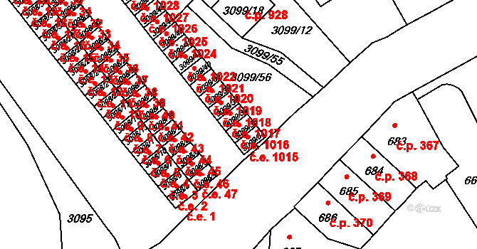 Pelhřimov 39259617 na parcele st. 3099/35 v KÚ Pelhřimov, Katastrální mapa