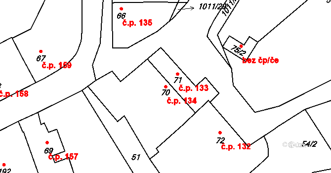 Hrochův Týnec 5250617 na parcele st. 70 v KÚ Hrochův Týnec, Katastrální mapa