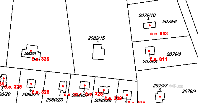 Chotěboř 334 na parcele st. 2082/15 v KÚ Chotěboř, Katastrální mapa