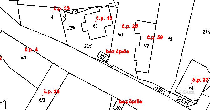 Pelhřimov 121650618 na parcele st. 138 v KÚ Strměchy, Katastrální mapa