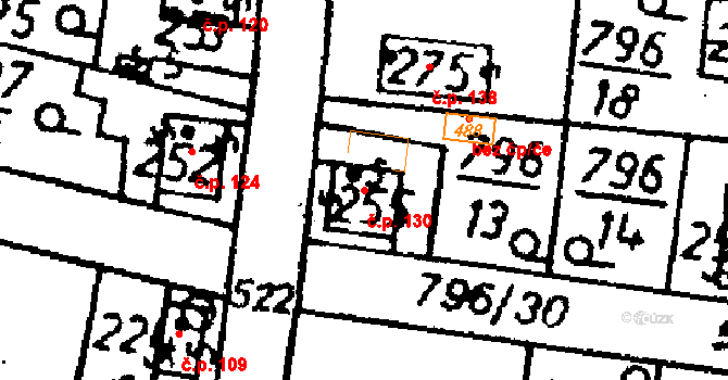 Vanovice 130, Všejany na parcele st. 255 v KÚ Všejany, Katastrální mapa