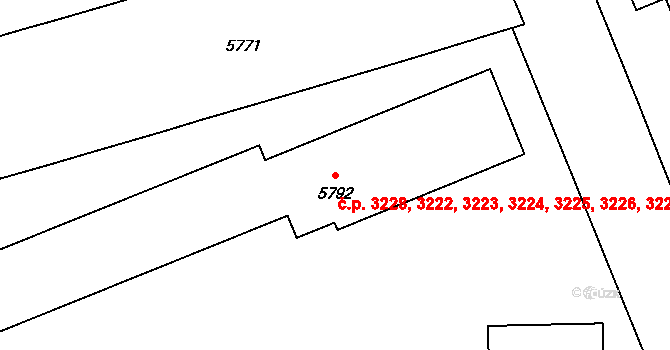 Kročehlavy 3222,3223,3224,3225,, Kladno na parcele st. 5792 v KÚ Kročehlavy, Katastrální mapa