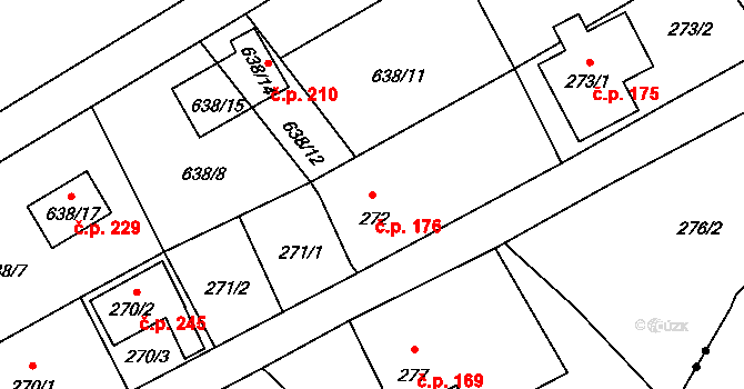 Dolní Libchava 176, Česká Lípa na parcele st. 272 v KÚ Dolní Libchava, Katastrální mapa