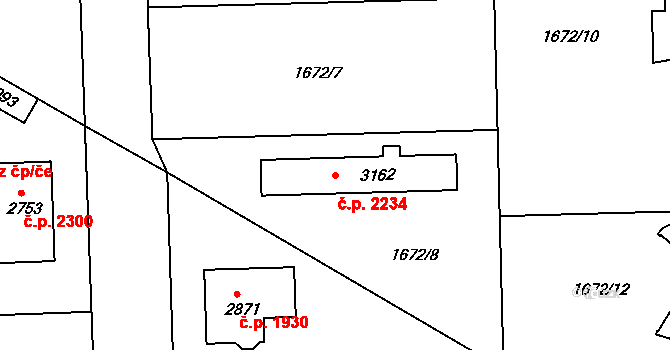 Brandýs nad Labem 2234, Brandýs nad Labem-Stará Boleslav na parcele st. 3162 v KÚ Brandýs nad Labem, Katastrální mapa