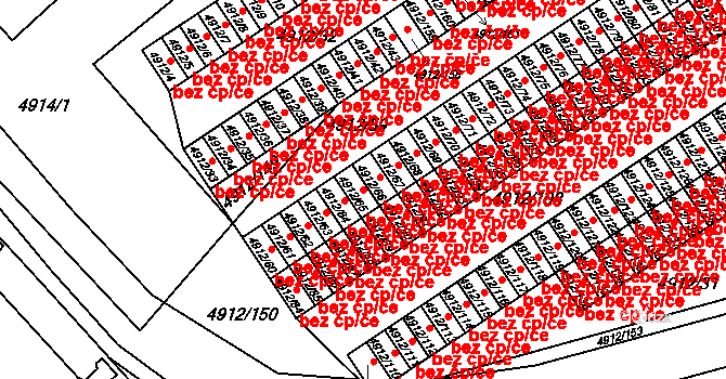 Chomutov 39088618 na parcele st. 4912/65 v KÚ Chomutov I, Katastrální mapa
