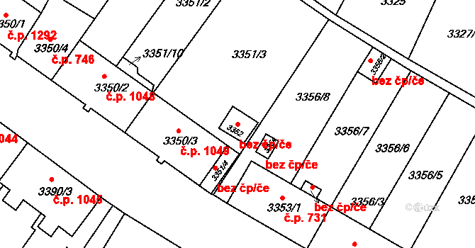 Kuřim 39835618 na parcele st. 3352 v KÚ Kuřim, Katastrální mapa