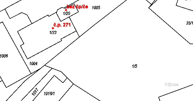 Tučapy 40939618 na parcele st. 1/23 v KÚ Tučapy u Soběslavi, Katastrální mapa