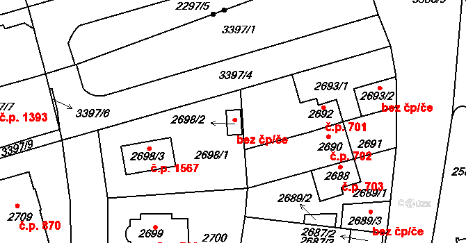 Praha 42513618 na parcele st. 2698/2 v KÚ Michle, Katastrální mapa