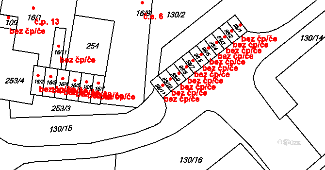 Chbany 42762618 na parcele st. 98/11 v KÚ Chbany, Katastrální mapa