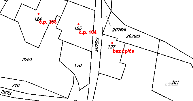 Milotice nad Opavou 43161618 na parcele st. 127 v KÚ Jelení u Bruntálu, Katastrální mapa