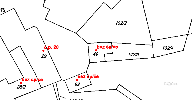 Černov 45221618 na parcele st. 49 v KÚ Černov, Katastrální mapa