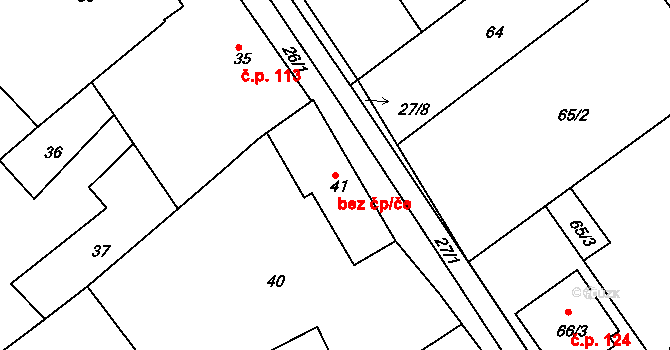 Rousínov 45869618 na parcele st. 41 v KÚ Vítovice, Katastrální mapa