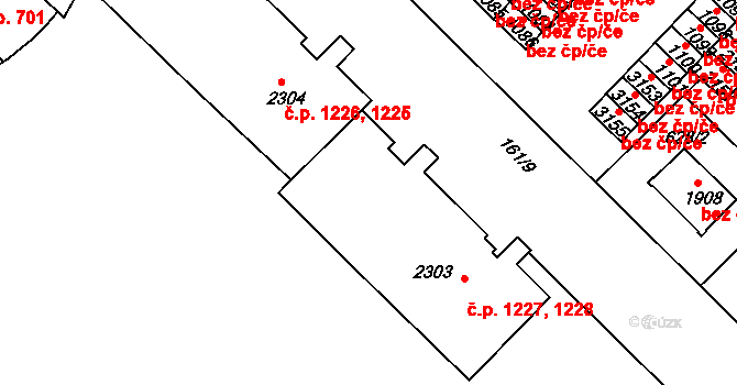 Neratovice 1227,1228 na parcele st. 2303 v KÚ Neratovice, Katastrální mapa