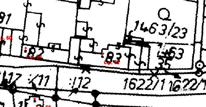 Rataje 62 na parcele st. 83 v KÚ Rataje u Bechyně, Katastrální mapa