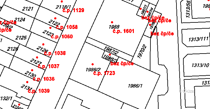 Litoměřice 79566618 na parcele st. 1986/3 v KÚ Litoměřice, Katastrální mapa
