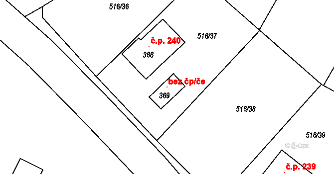 Čáslavice 94221618 na parcele st. 369 v KÚ Čáslavice, Katastrální mapa