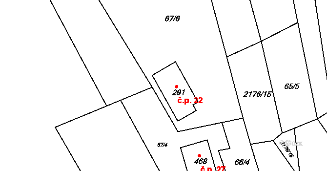 Vranov 22, Katastrální mapa