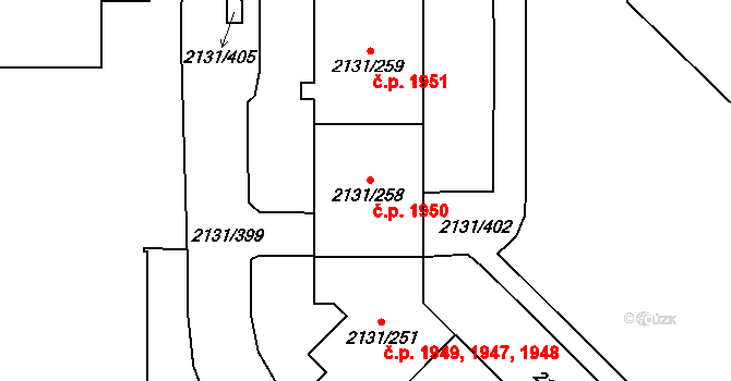 Stodůlky 1950,1951,1952,1953,, Praha na parcele st. 2131/262 v KÚ Stodůlky, Katastrální mapa