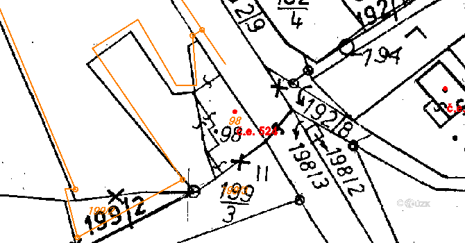 Jeřmanice 524 na parcele st. 98 v KÚ Jeřmanice, Katastrální mapa