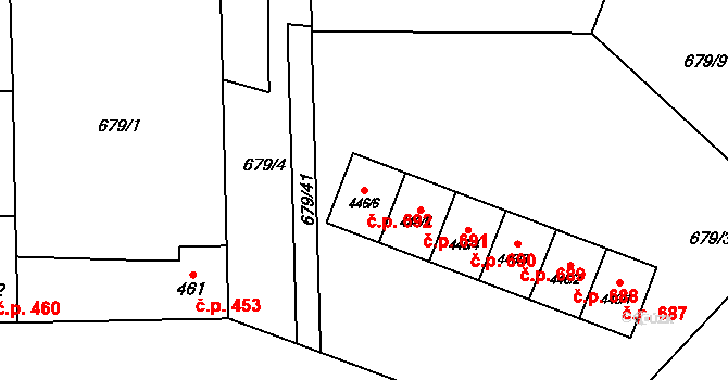 Velký Osek 692 na parcele st. 446/6 v KÚ Velký Osek, Katastrální mapa