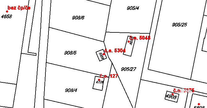 Dvůr Králové nad Labem 5304 na parcele st. 5358 v KÚ Dvůr Králové nad Labem, Katastrální mapa