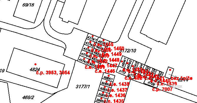 Zlín 1448 na parcele st. 4833/3 v KÚ Zlín, Katastrální mapa