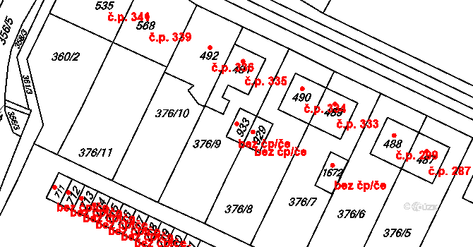 Vsetín 39560619 na parcele st. 933 v KÚ Rokytnice u Vsetína, Katastrální mapa