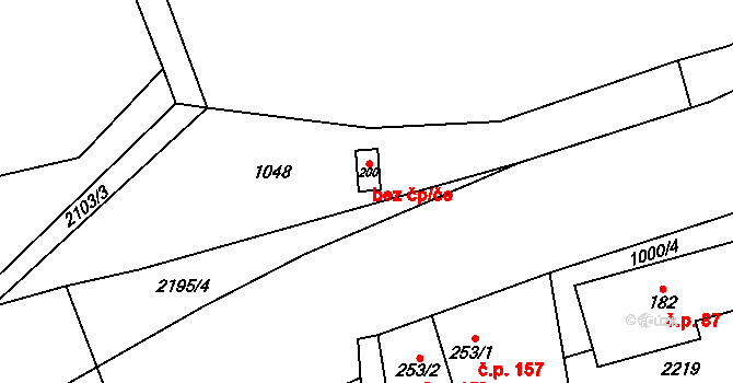 Lhota u Vsetína 42701619 na parcele st. 200 v KÚ Lhota u Vsetína, Katastrální mapa