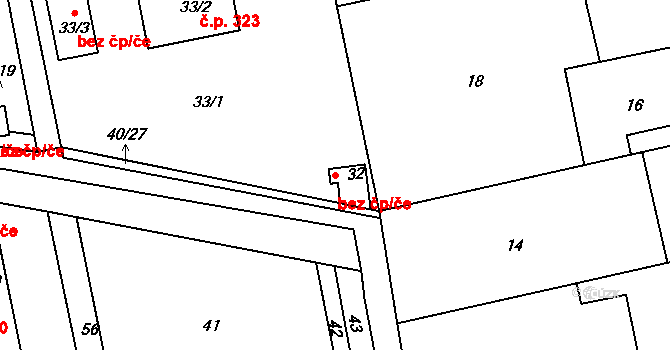 Nymburk 46294619 na parcele st. 32 v KÚ Drahelice, Katastrální mapa