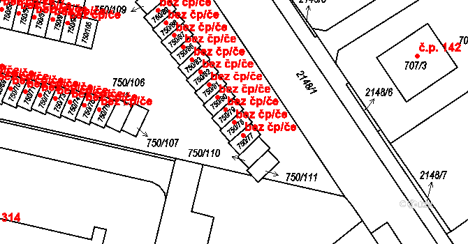 Dolní Benešov 48273619 na parcele st. 750/78 v KÚ Dolní Benešov, Katastrální mapa