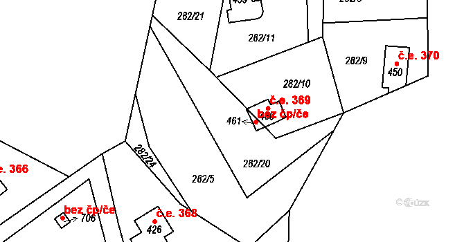 Černolice 48898619 na parcele st. 461 v KÚ Černolice, Katastrální mapa