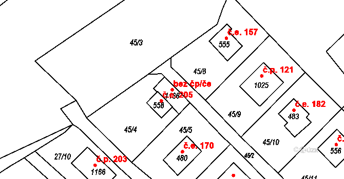 Čtyřkoly 50077619 na parcele st. 1136 v KÚ Čtyřkoly, Katastrální mapa