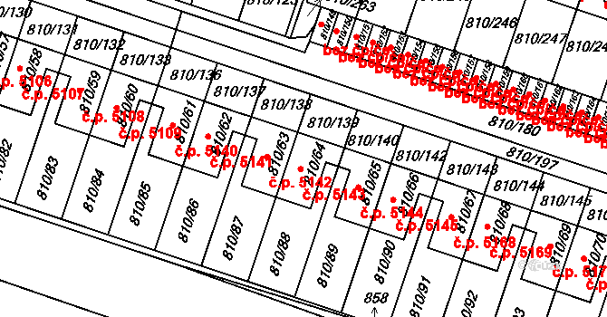 Proseč nad Nisou 5143, Jablonec nad Nisou na parcele st. 810/64 v KÚ Proseč nad Nisou, Katastrální mapa