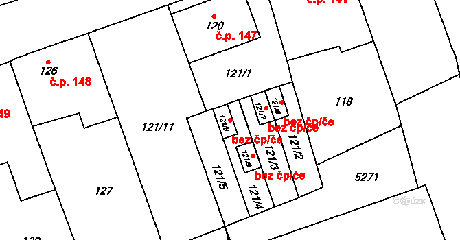 Cvrčovice 88519619 na parcele st. 121/8 v KÚ Cvrčovice u Pohořelic, Katastrální mapa