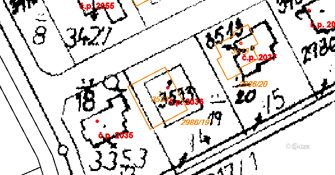 Lysá nad Labem 2036 na parcele st. 3533 v KÚ Lysá nad Labem, Katastrální mapa
