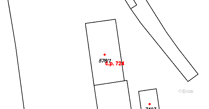 Havlíčkův Brod 724 na parcele st. 576/1 v KÚ Havlíčkův Brod, Katastrální mapa