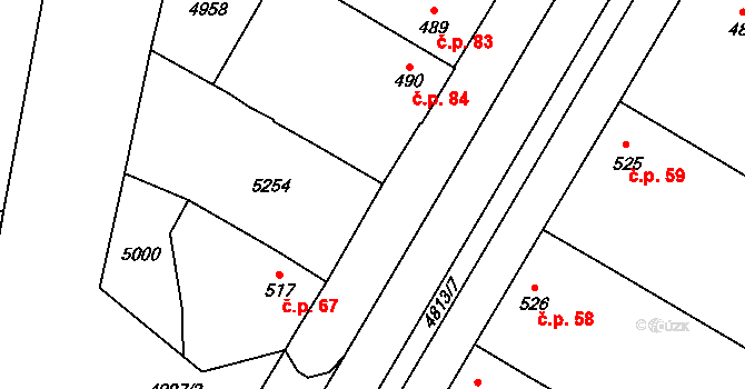 Pasohlávky 66 na parcele st. 518 v KÚ Pasohlávky, Katastrální mapa