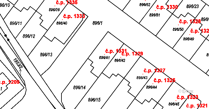 Svatobořice 1331, Svatobořice-Mistřín na parcele st. 896/41 v KÚ Svatobořice, Katastrální mapa