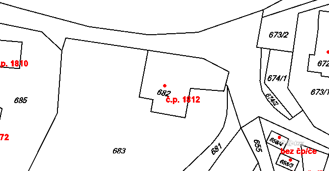 Rožnov pod Radhoštěm 1812 na parcele st. 682 v KÚ Tylovice, Katastrální mapa