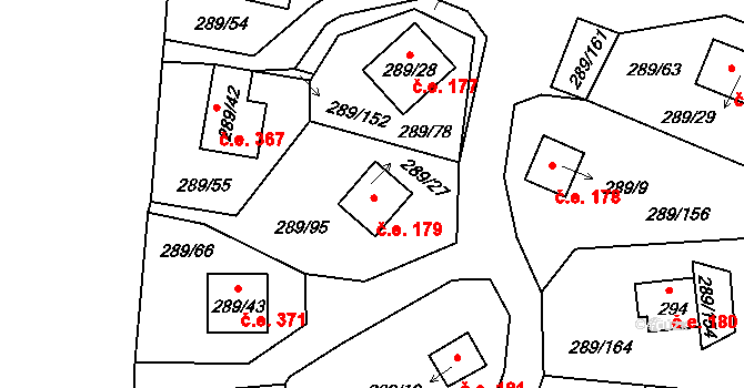 Milná 179, Frymburk na parcele st. 289/27 v KÚ Frymburk, Katastrální mapa