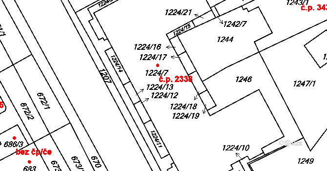 Chodov 2338, Praha na parcele st. 1224/7 v KÚ Chodov, Katastrální mapa
