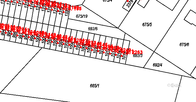 Sezimovo Ústí 2069 na parcele st. 1011 v KÚ Sezimovo Ústí, Katastrální mapa